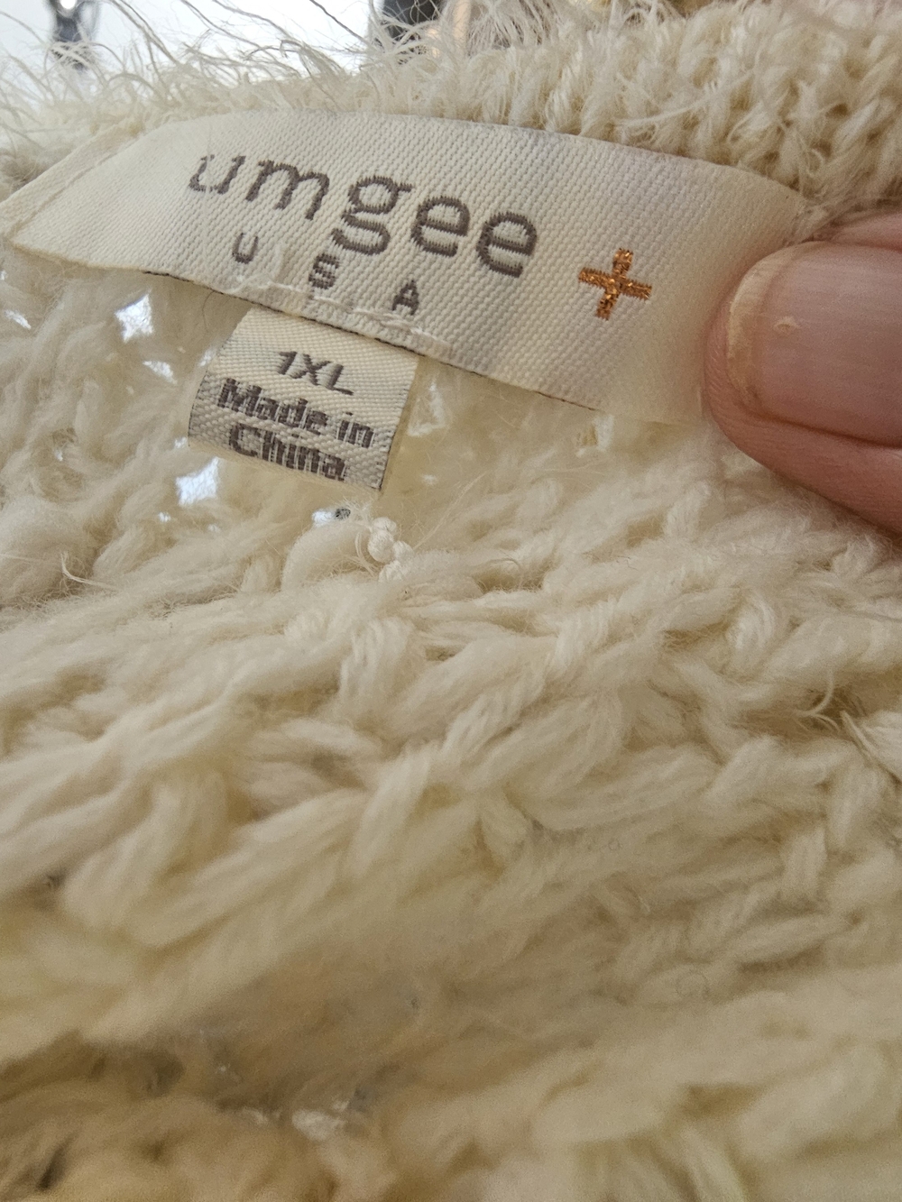 Umgee Cream Chunky Knit Women's Sweater